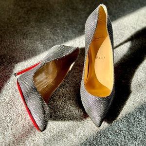 100 % Auth Christan Louboutin Paillettes Hotfix Specchio Pigalle Follies Pumps